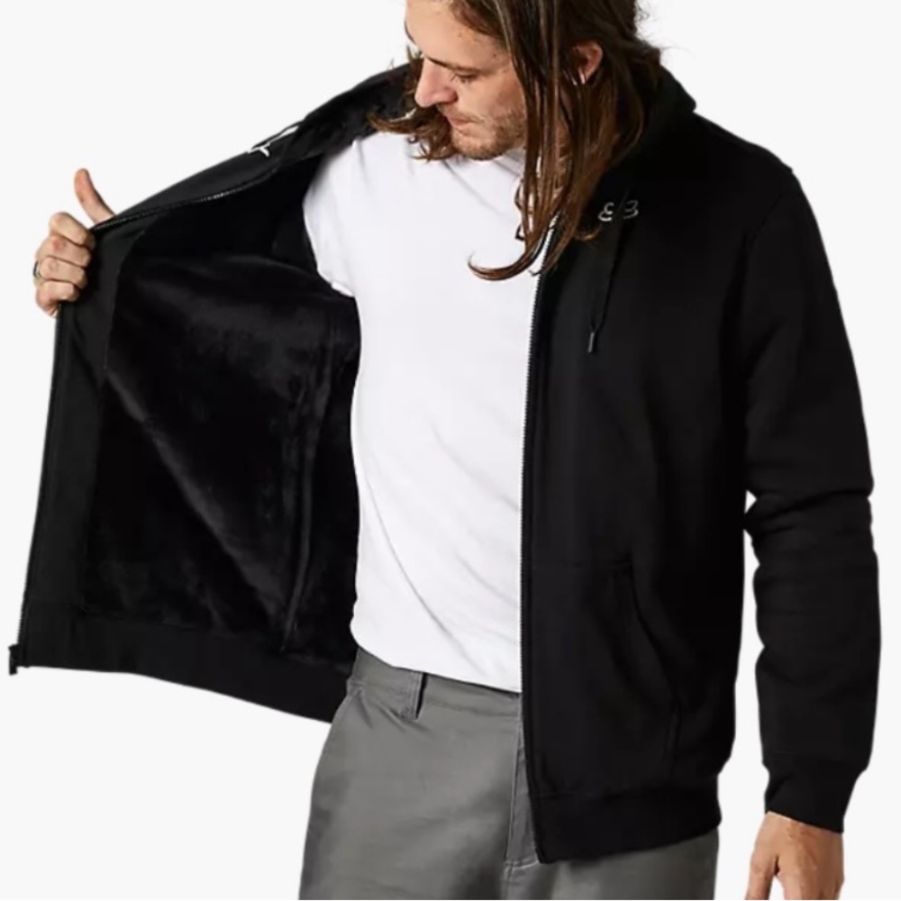 NWT Fox Racing Sherpa / Faux Fur Lined Baseline Sasquatch Zip Hoodie / Jacket